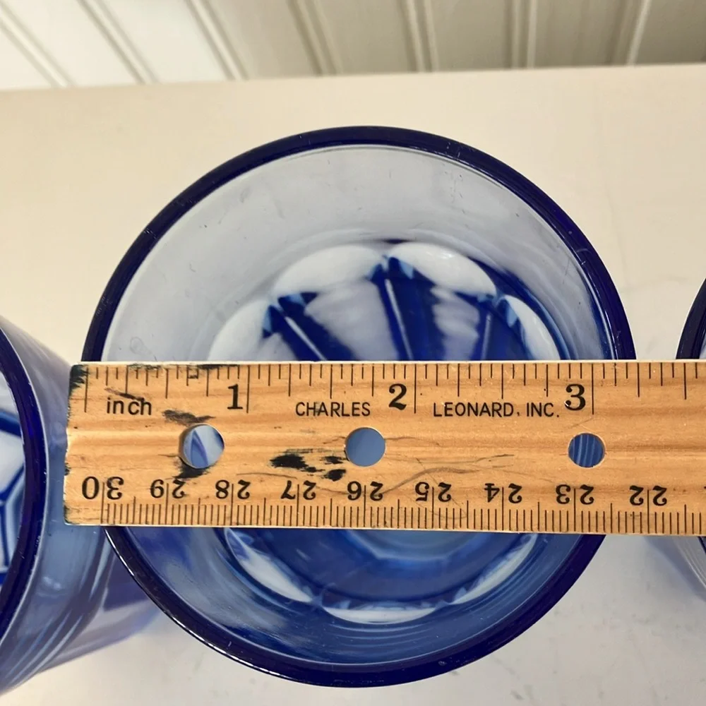 IKEA Cobalt Blue Set of 4, 10 Ounce Tumbler s. Made In France